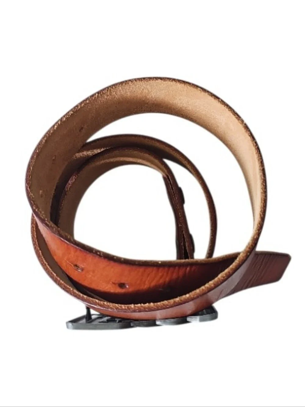 NPET Sport Full Grain Leather Belt Men 36-38 Brown Celtic Knot Buckle Casual
